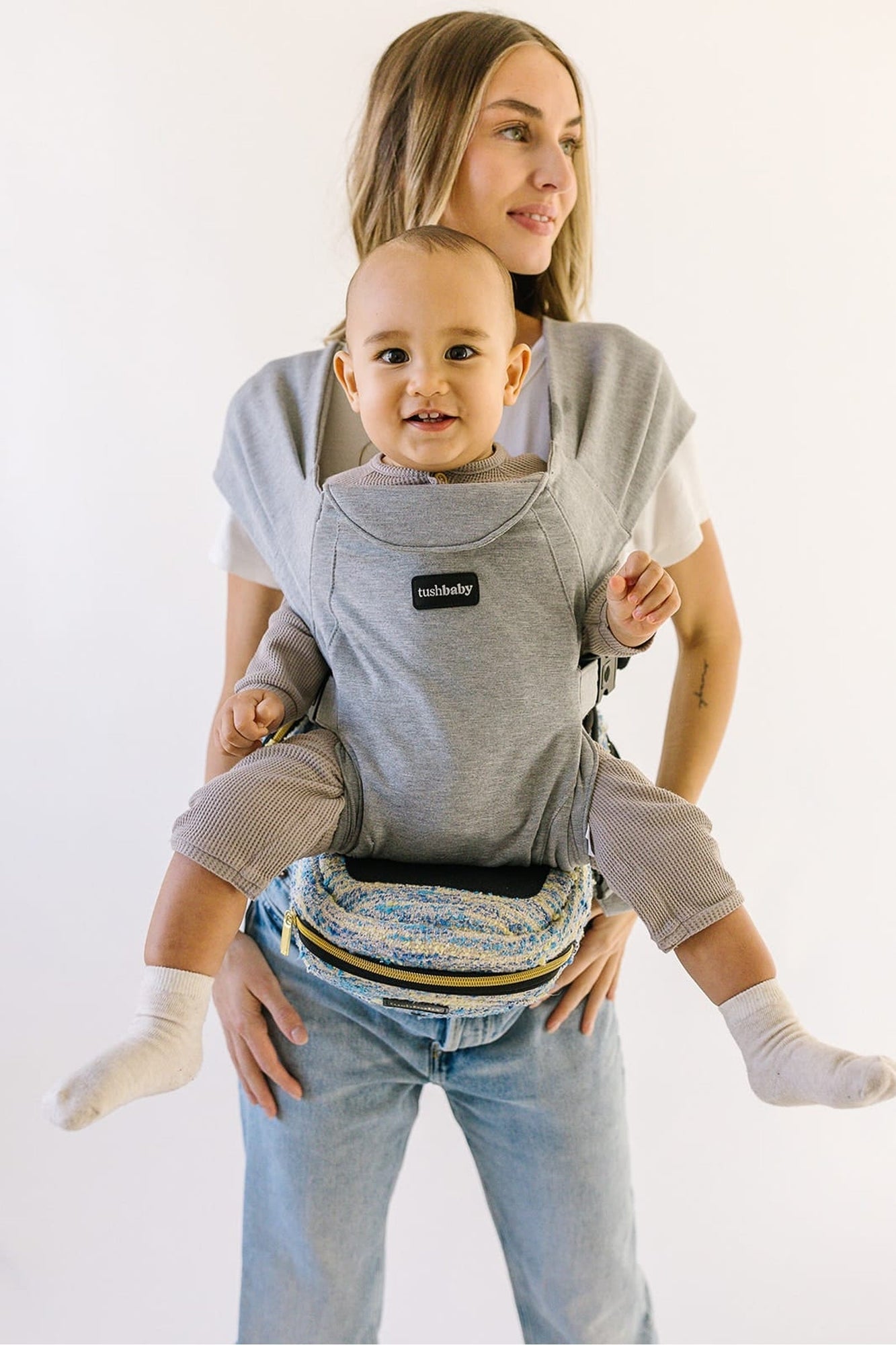 Hands-Free Carrier Set | Tweed Carrier + Grey Snug