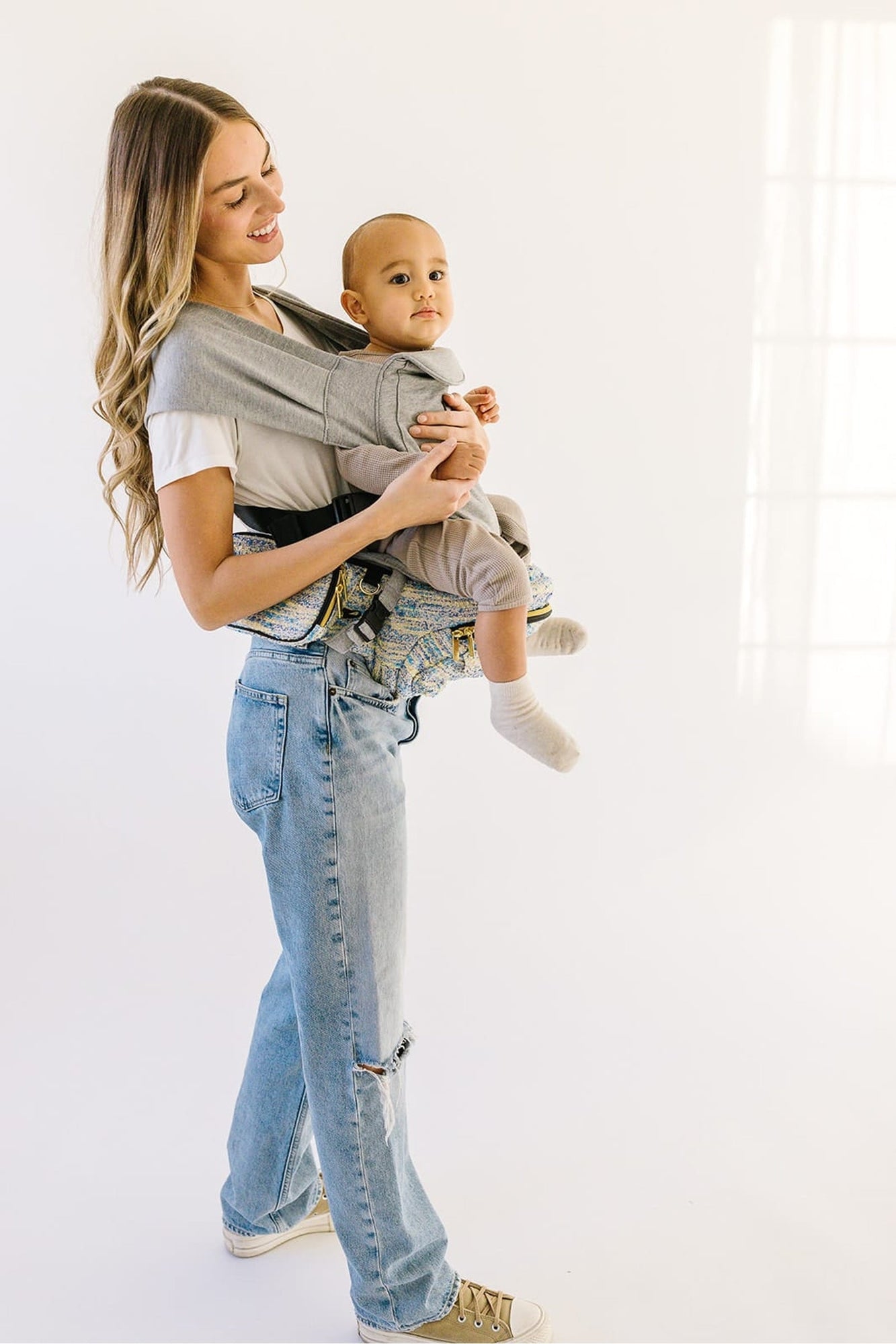 Hands-Free Carrier Set | Tweed Carrier + Grey Snug