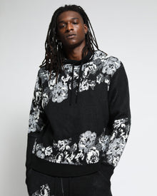 Hanging Floral Distressed Hoodie Sweater-Mens-Twenty