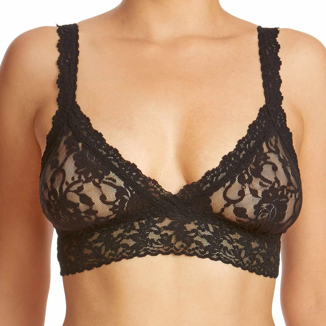 Signature Lace Crossover Bralette | Black