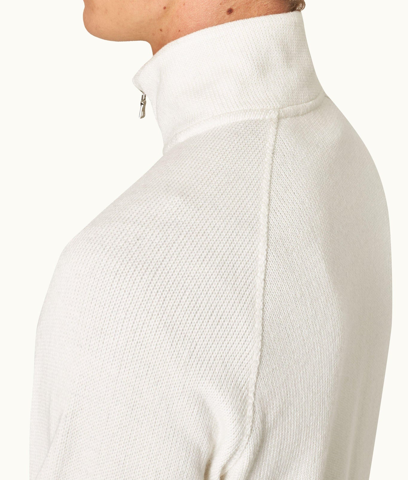 Haroun Relaxed Fit Half-Zip Double-Faced Sweatshirt | White Sand