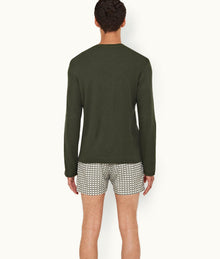 Harrison Cashmere Classic Fit Long-Sleeve Cashmere T-Shirt | Forest Night