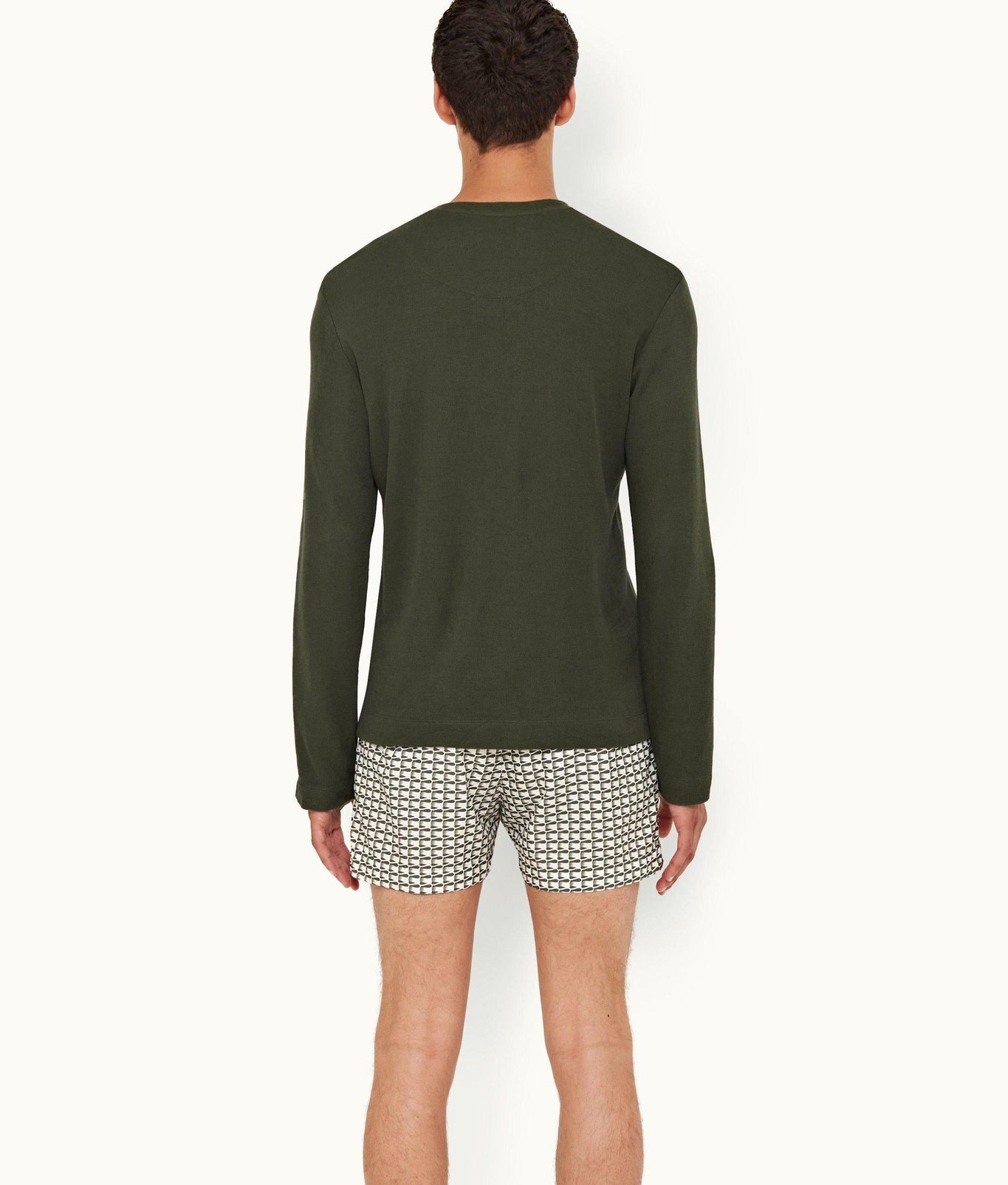 Harrison Cashmere Classic Fit Long-Sleeve Cashmere T-Shirt | Forest Night