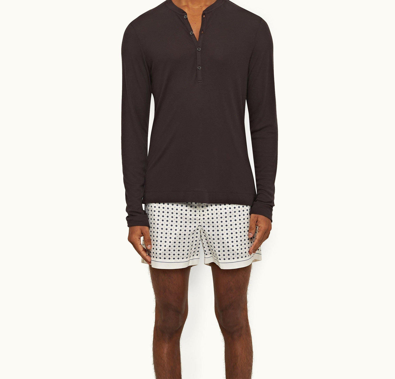 Harrison Cashmere Classic Fit Long-Sleeve Cashmere T-Shirt | Truffle