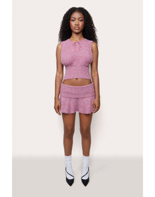 Heart Scallop Mini Skirt | Berry