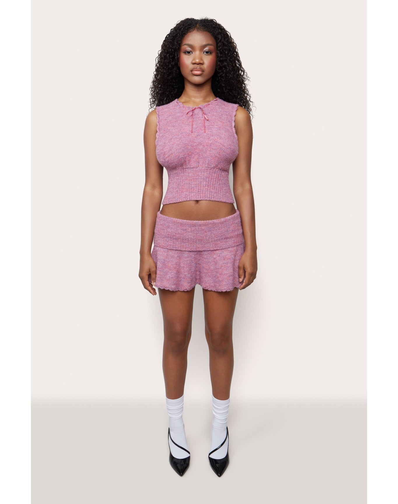 Heart Scallop Mini Skirt | Berry