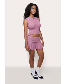 Heart Scallop Mini Skirt | Berry