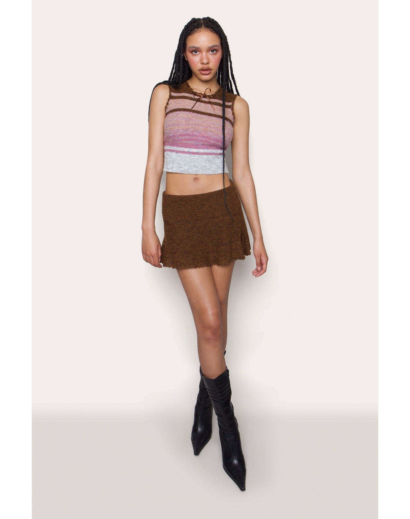 Heart Scallop Mini Skirt | Cocoa