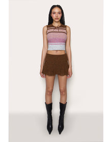 Heart Scallop Mini Skirt | Cocoa