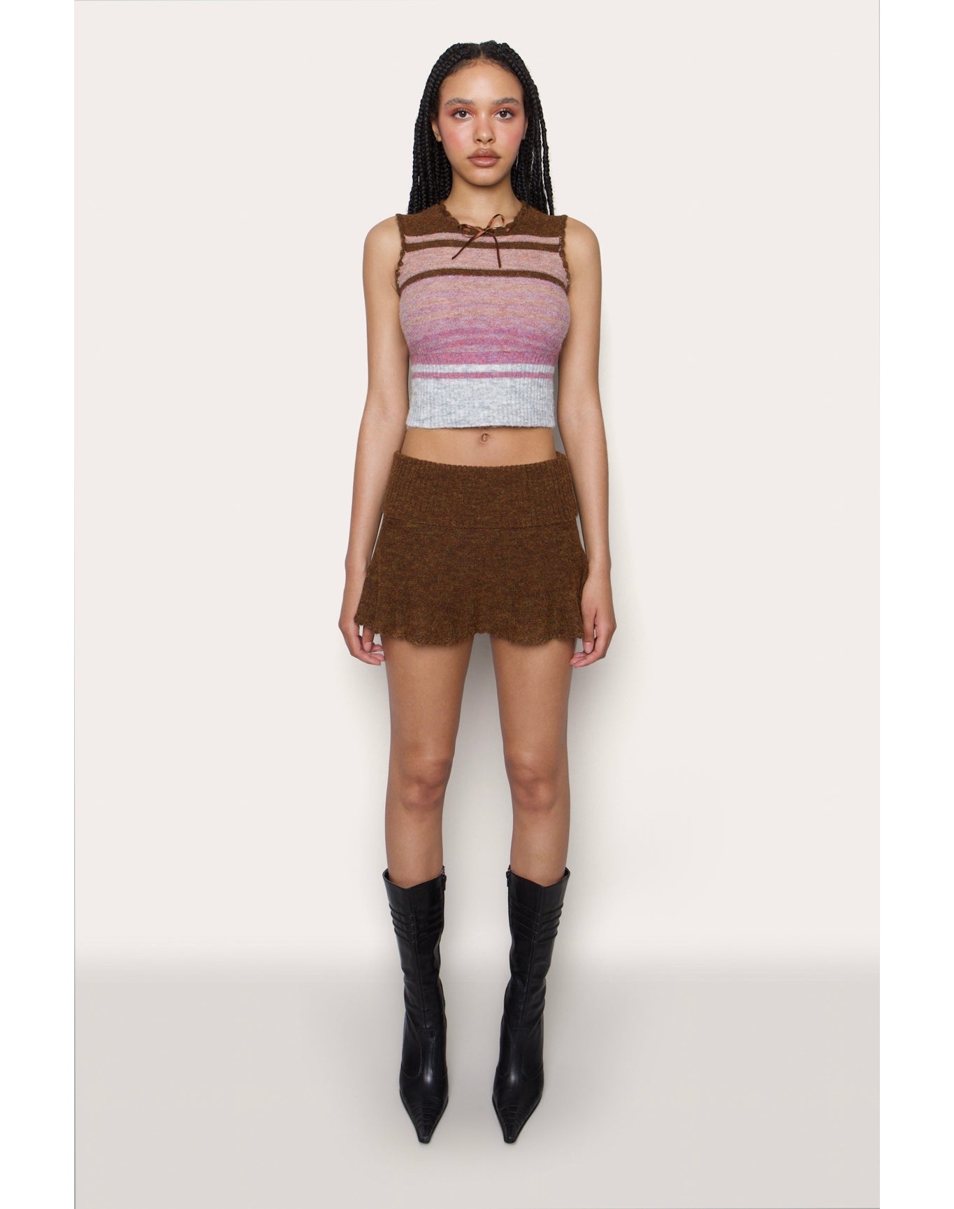 Heart Scallop Mini Skirt | Cocoa