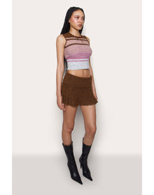 Heart Scallop Mini Skirt | Cocoa