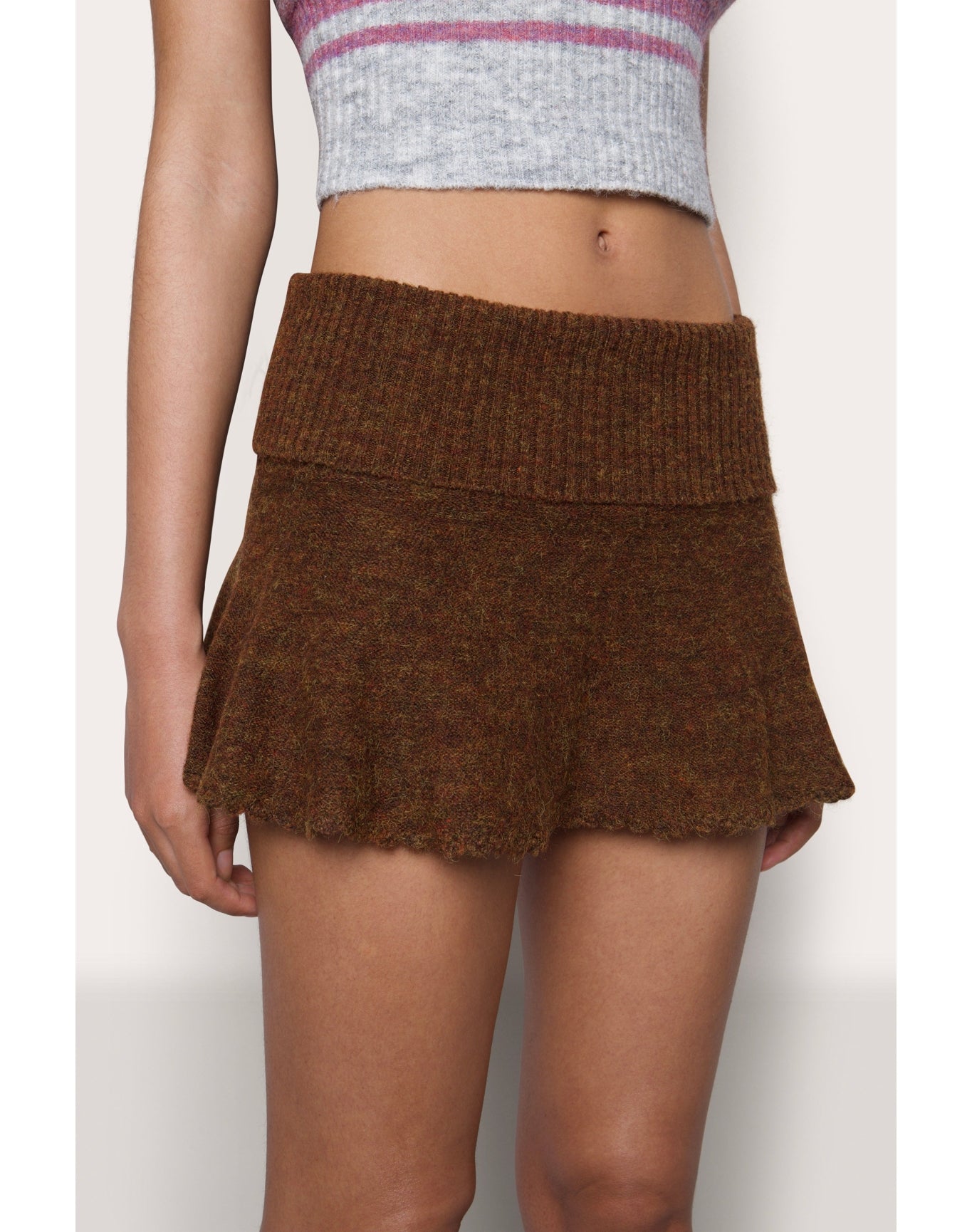 Heart Scallop Mini Skirt | Cocoa