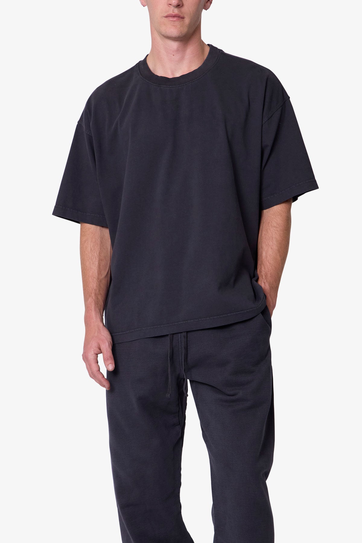 Heavy Basic Boxy Tee | Washed Black