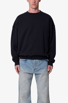 Heavy Basic Crewneck Sweater | Black