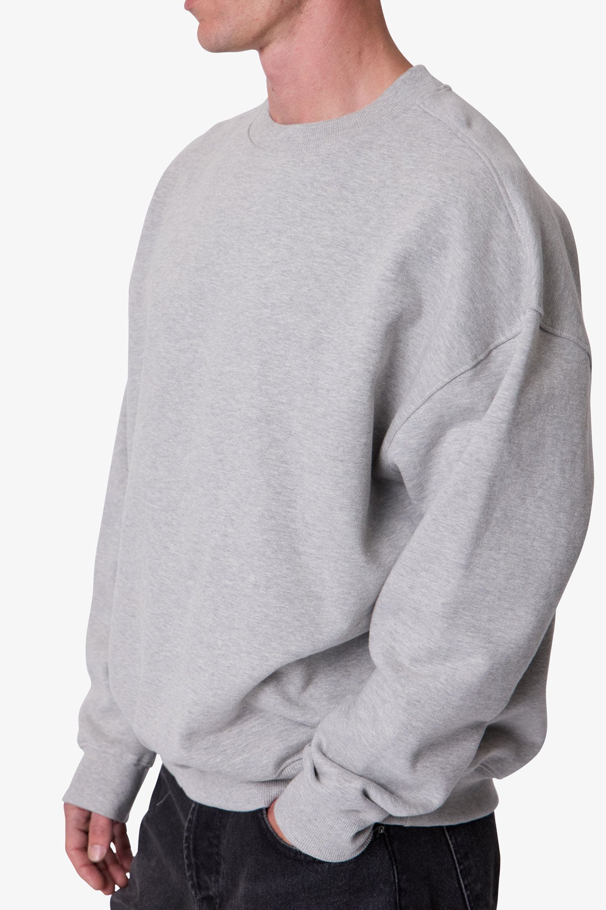 Heavy Basic Crewneck Sweater | Heather Grey