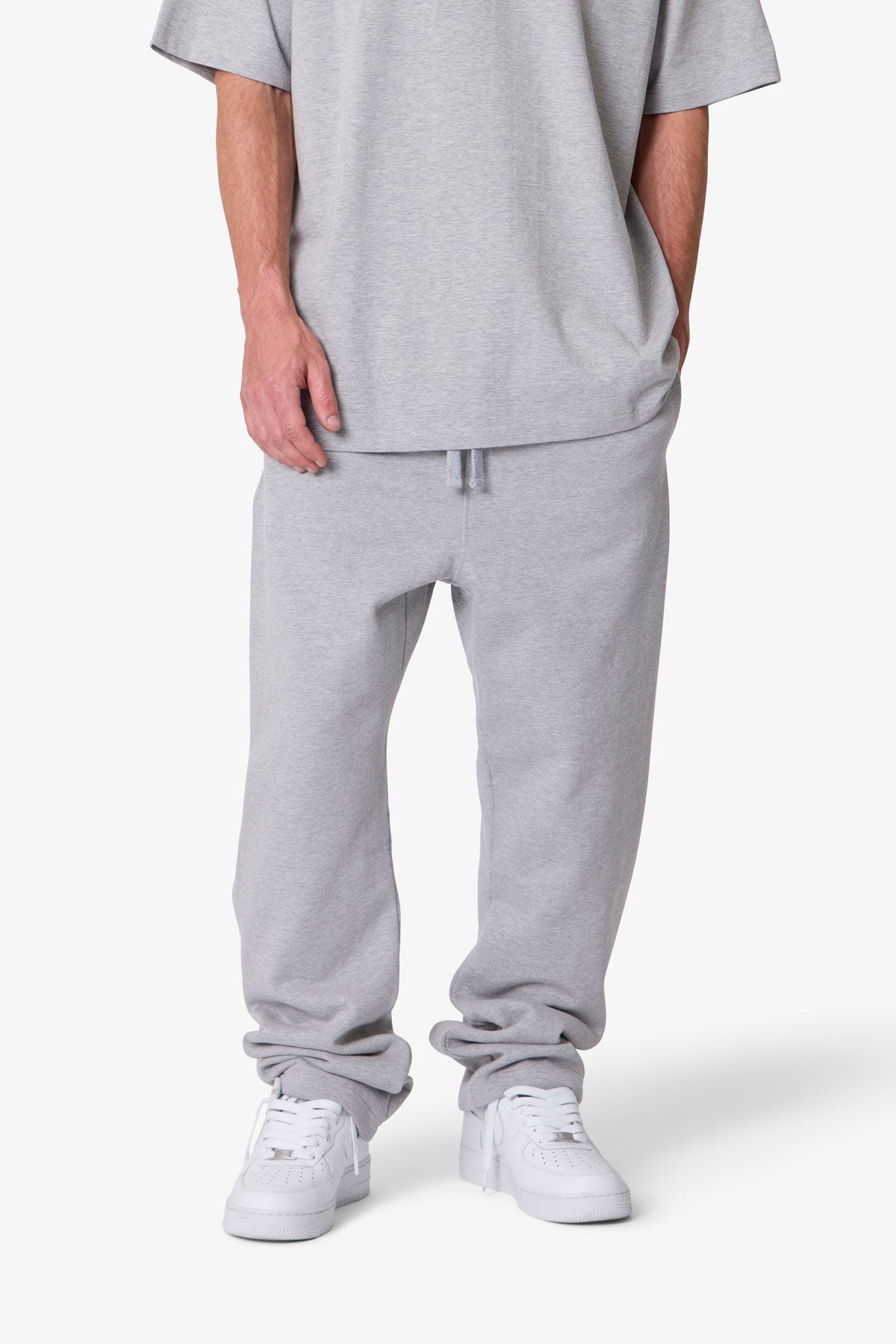 Heavy Basic Relaxed Sweatpants | Marled Grey
