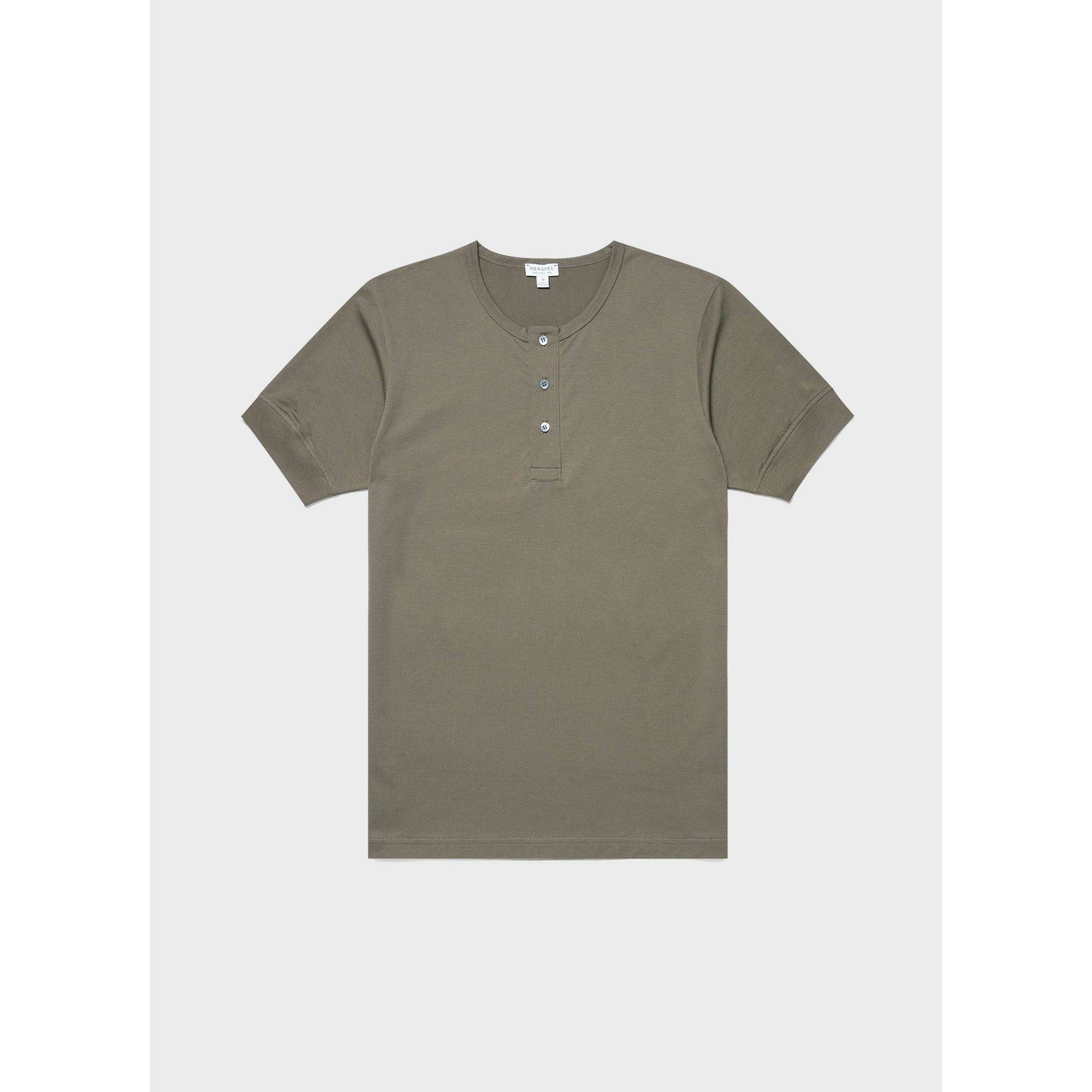 Henley T-shirt | Men | Khaki