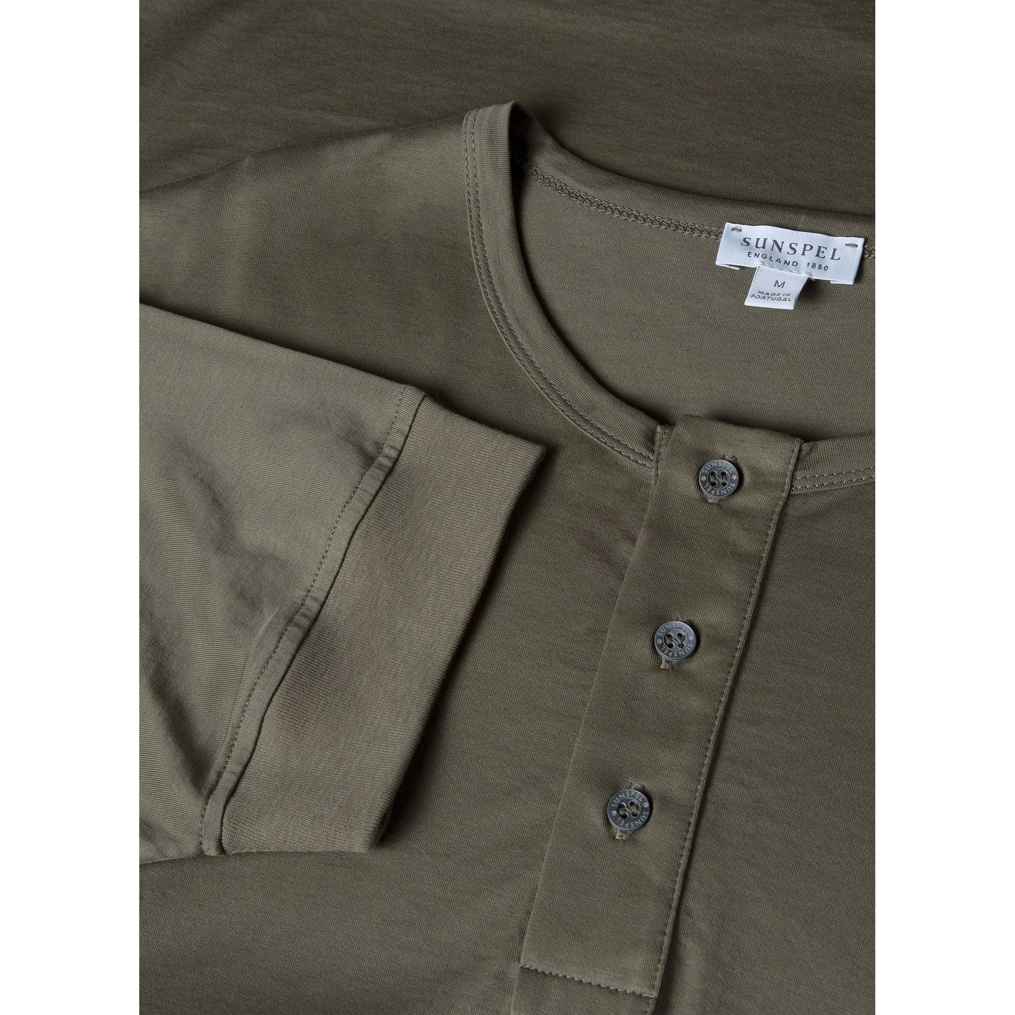 Henley T-shirt | Men | Khaki