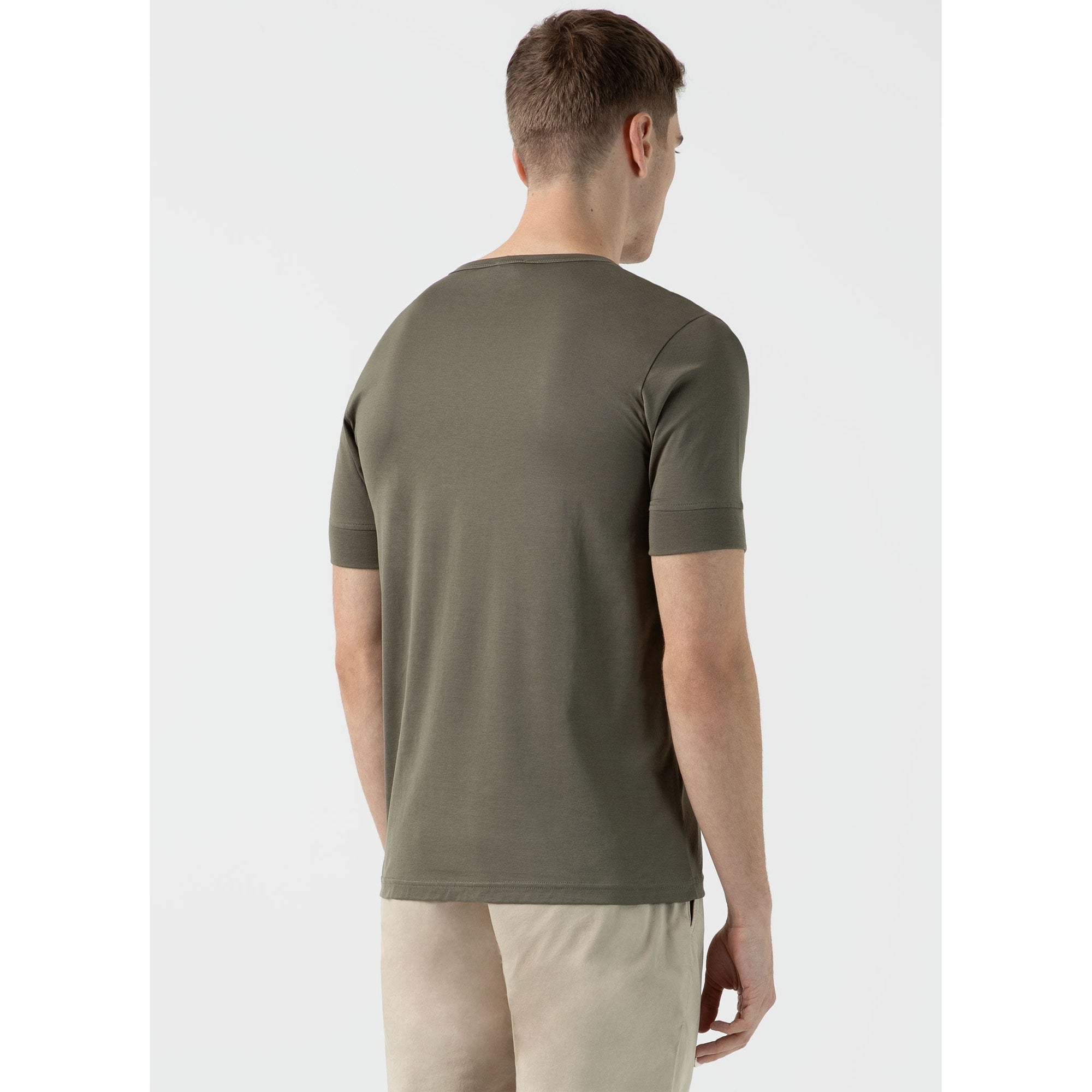 Henley T-shirt | Men | Khaki