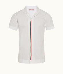 Hibbert Capri Collar Stripe Placket Short-Sleeve Shirt | Cloud