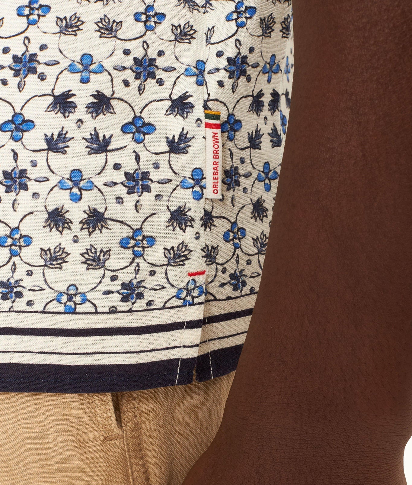 Hibbert Fiore Print Classic Fit Capri Collar Shirt | Cashew