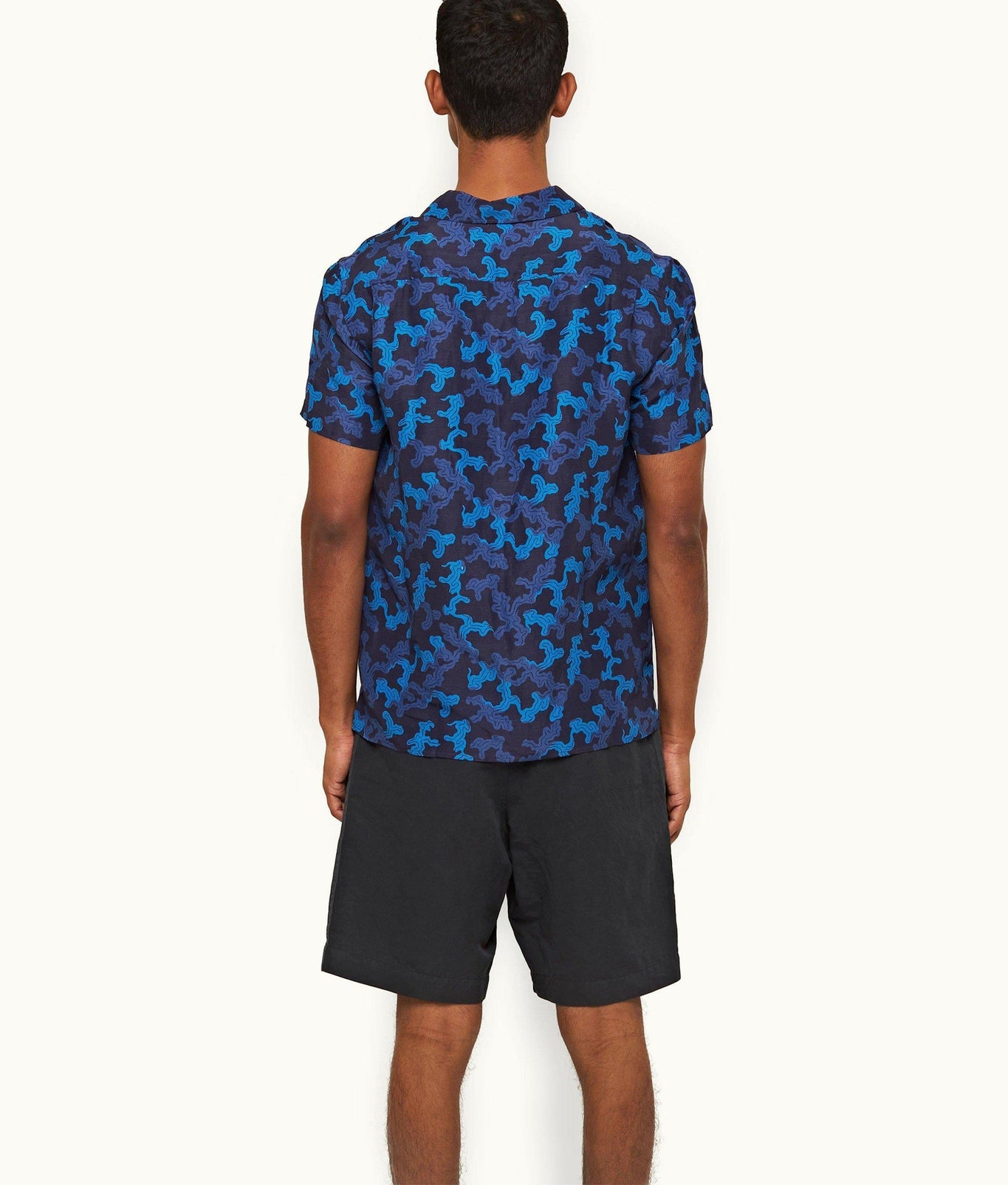 Hibbert Linen Current Capri Collar Shirt | Dark Sapphire