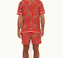 Hibbert Linen Solo Fantasy Capri Collar Shirt | Vermillion