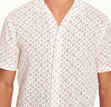 Hibbert Logo Print Classic Fit Capri Collar Shirt | White Sand
