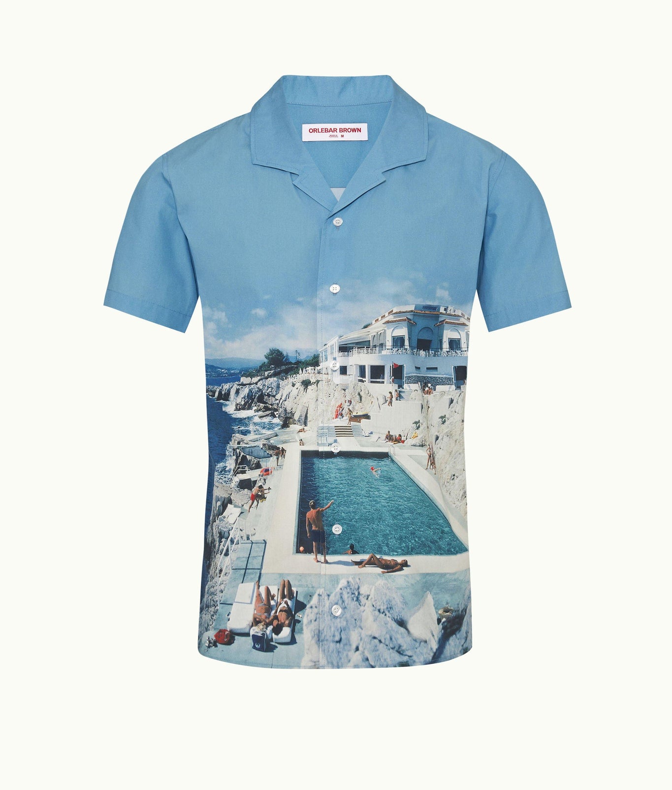 Hibbert Roc Pool Photographic Print Classic Fit Capri Collar Cotton Shirt | Roc Pool Ii
