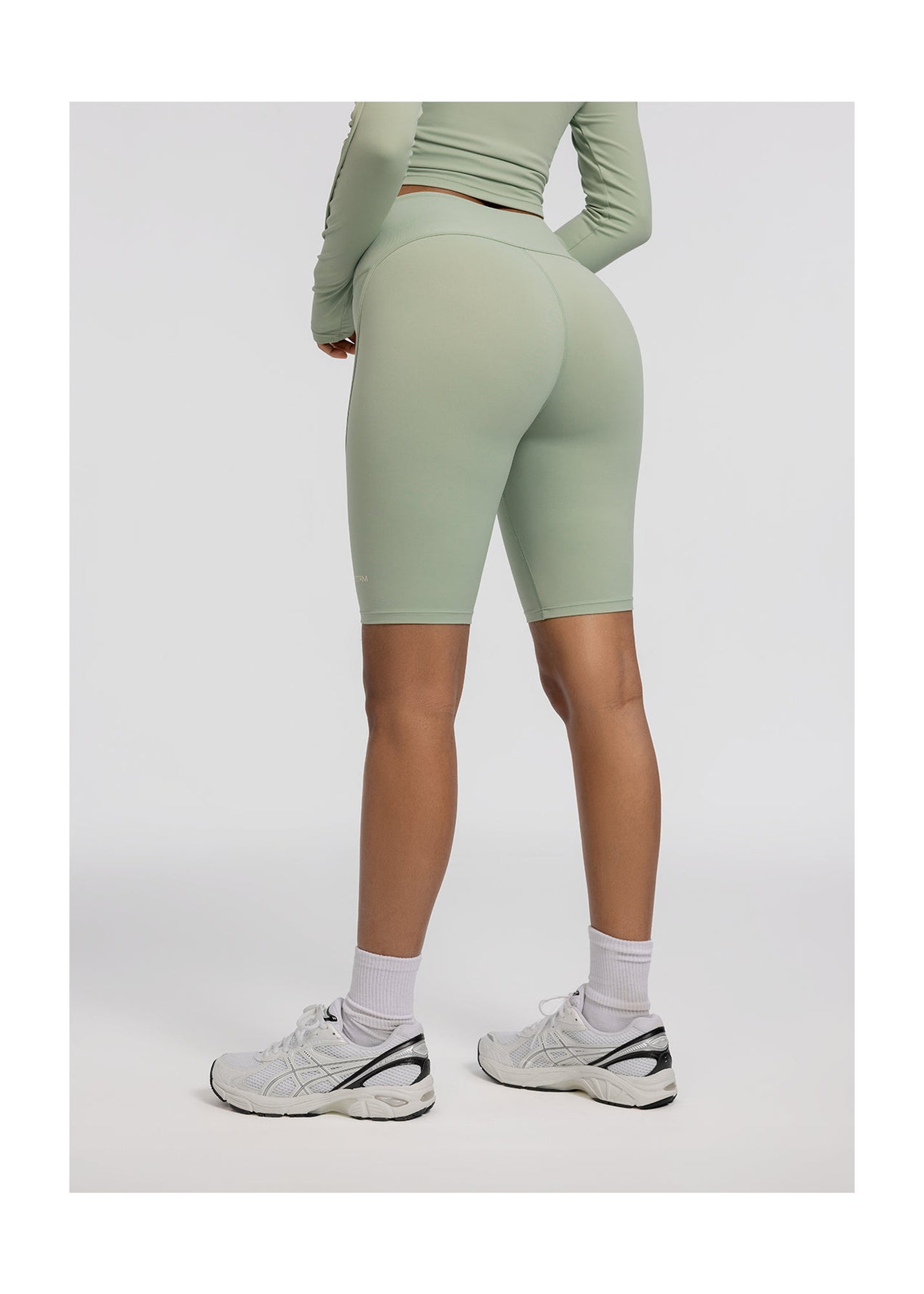 High-Waisted Performance Biker Shorts | Sage Green