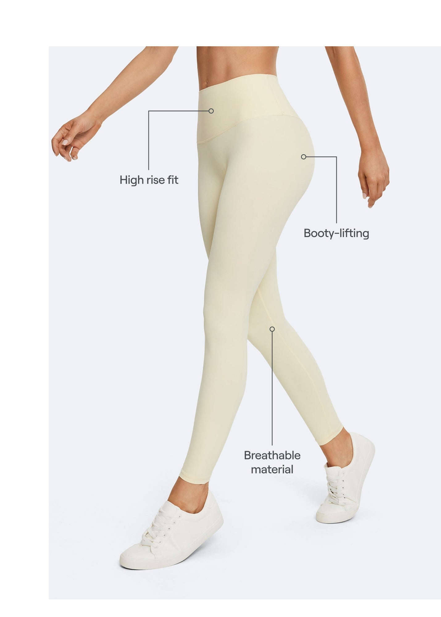 High-Waisted ⅞ Leggings | Butter Yellow