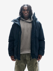Man Long Down Parka - Black - front