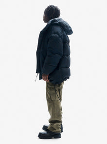 Man Long Down Parka - Black - left side