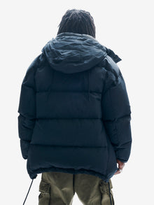 Man Long Down Parka - Black - back
