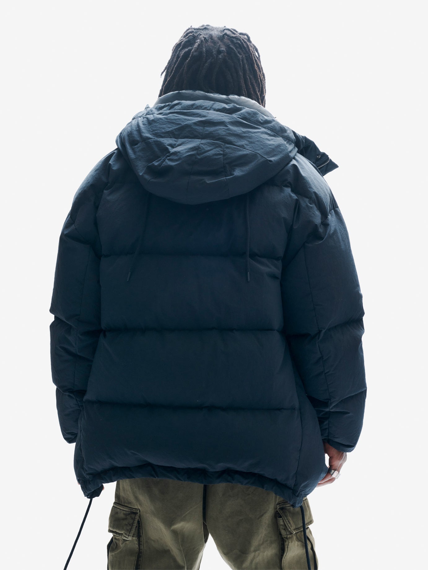 Man Long Down Parka - Black - back