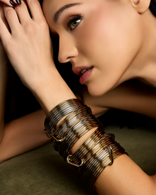 Bangle Set bracelet - close-up detail | gold bracelets for women