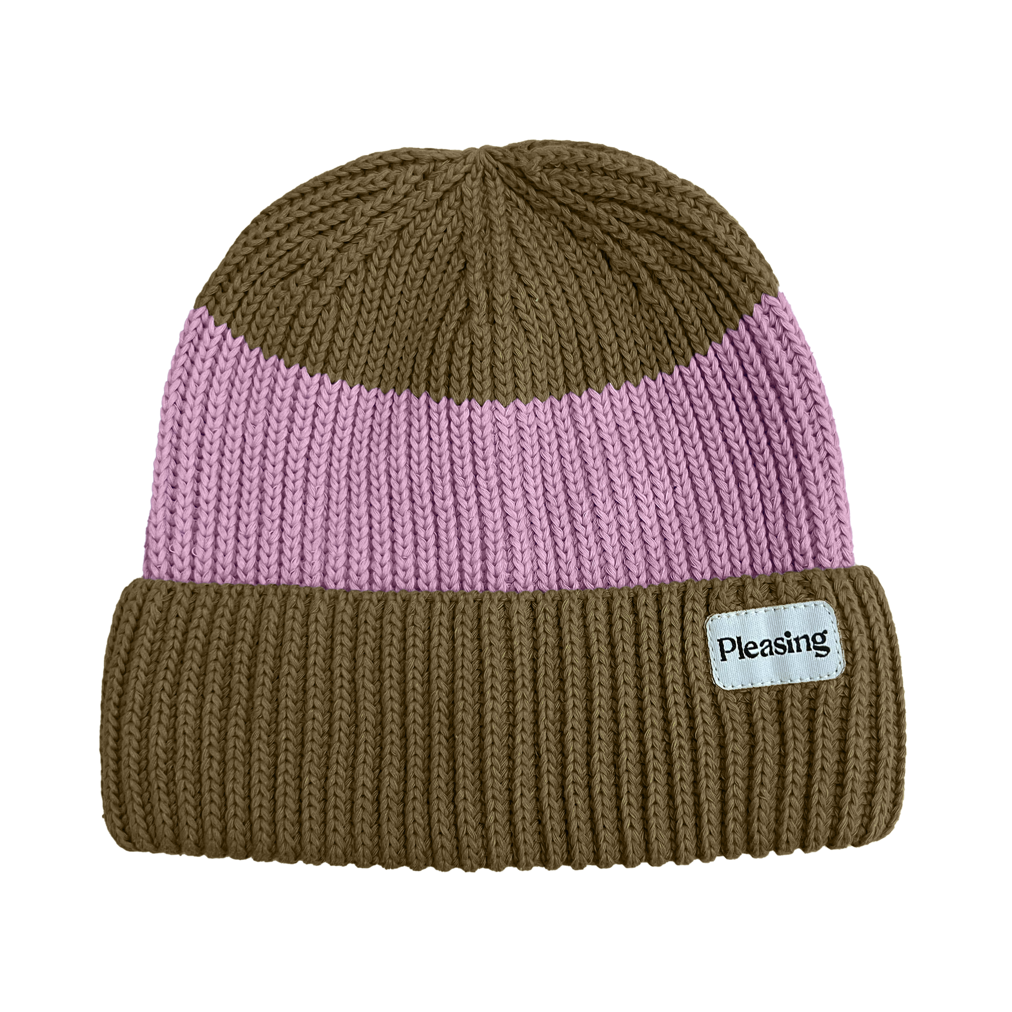 The Pleasing Striped Beanie | Lilac and Mustard