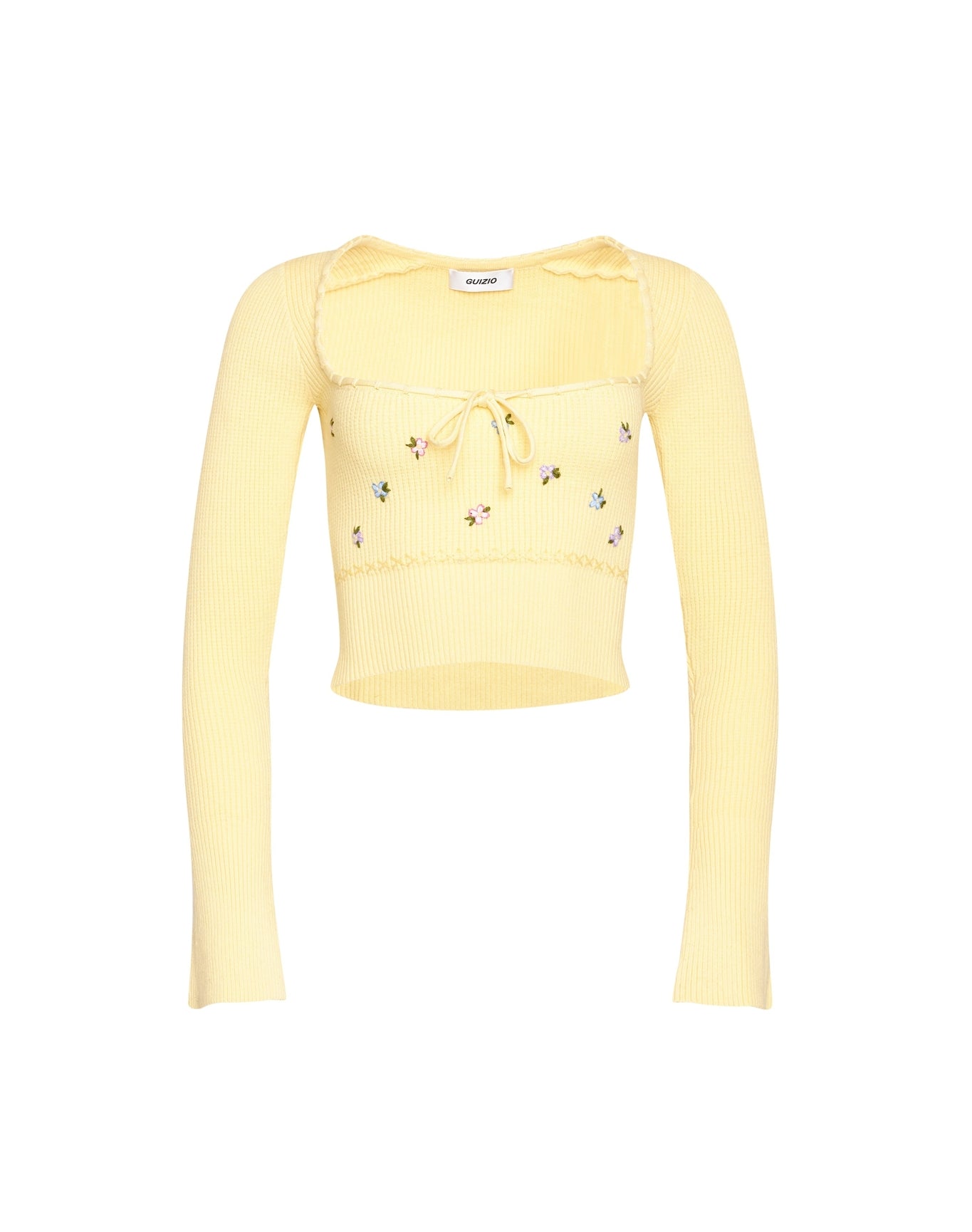 Home Sweet Home Waffle Sweater | Pale Yellow