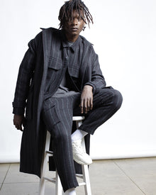 Honore Chalk Stripe Woven Overcoat (FINAL SALE)-MENS-Twenty