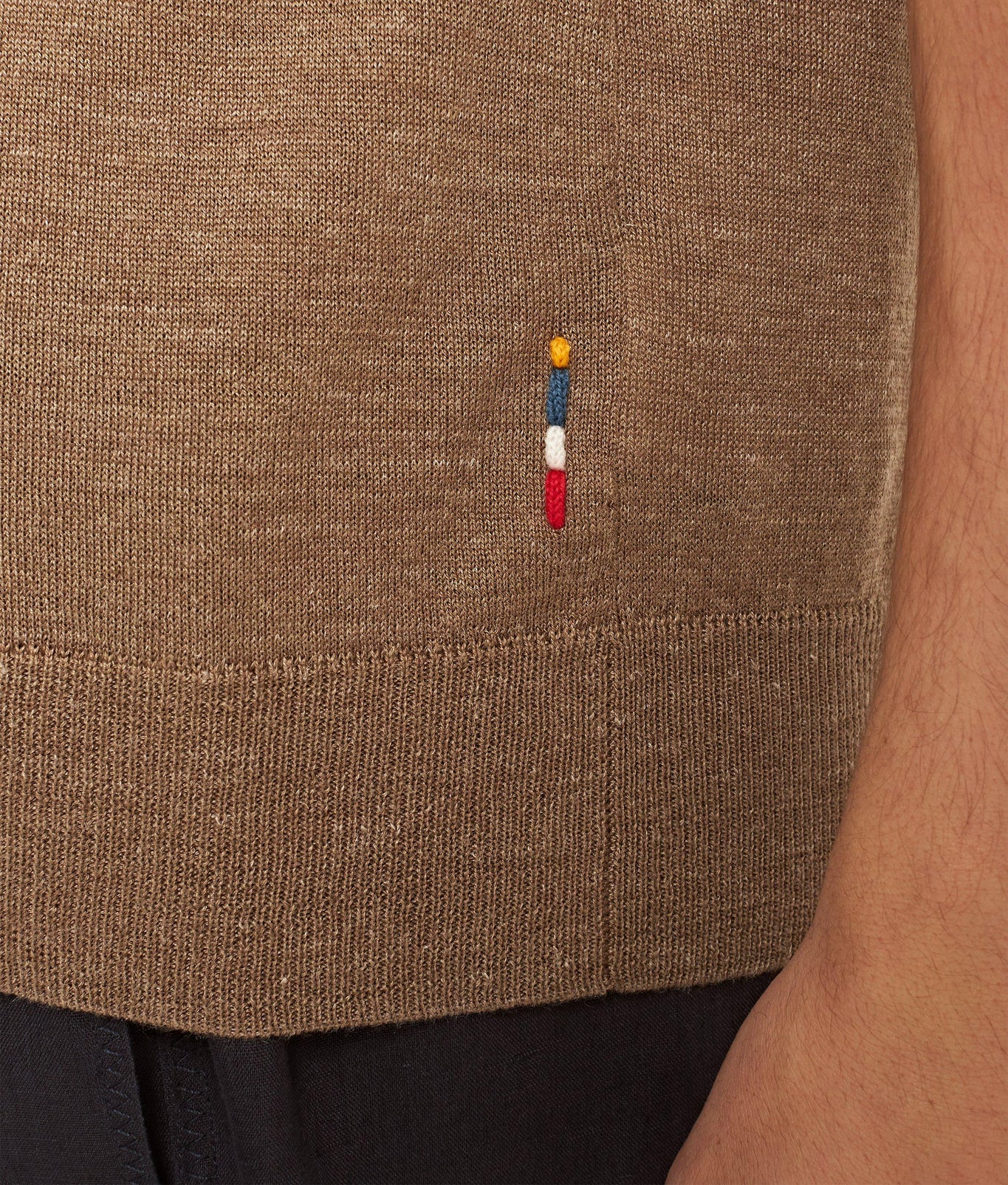 Horton Silk Tailored Fit Merino-Silk Knit Polo Shirt | Dark Biscuit