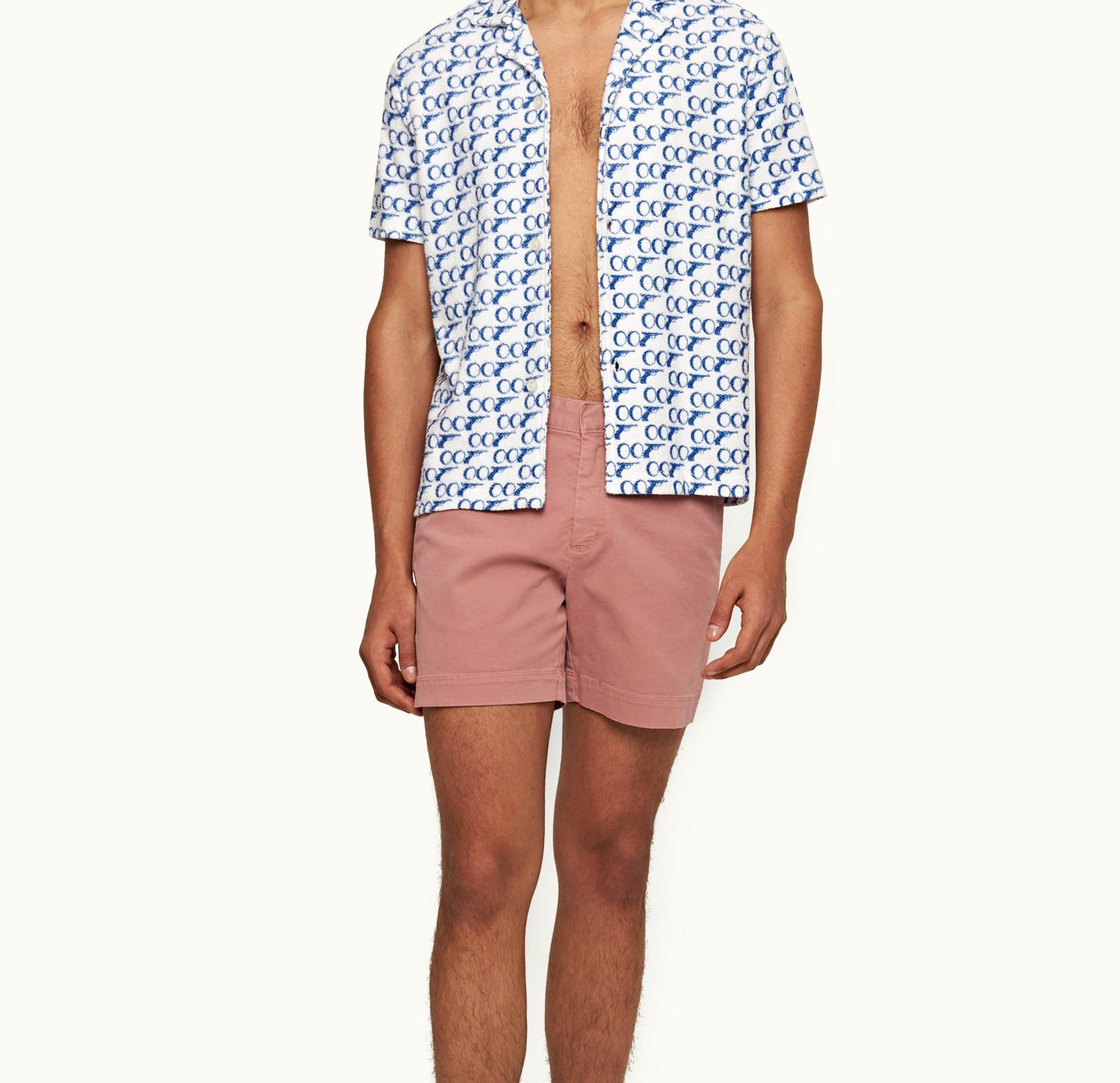 Howell Relaxed Fit Capri Collar Cotton Towelling Shirt | 007/White