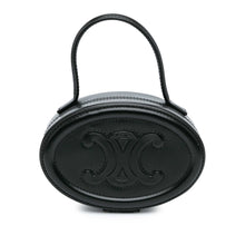 Celine | Pre-Owned Calfskin Cuir Triomphe Oval Handbag | Black