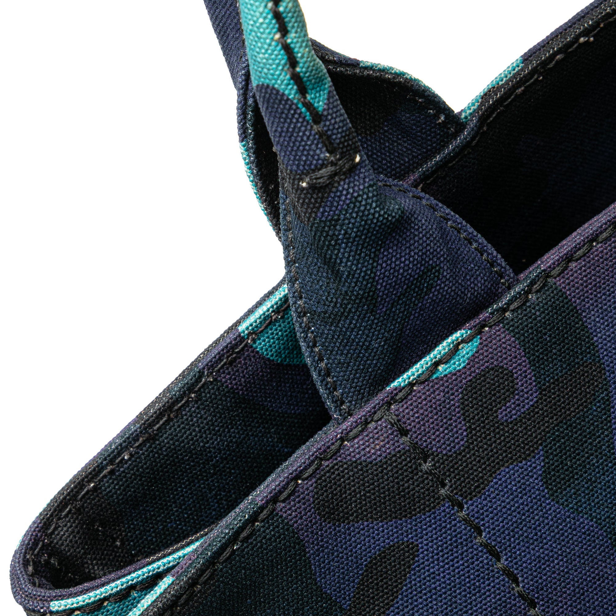 Prada | Pre-Owned Canvas Camouflage Canapa Logo Satchel | Blue/Dark Blue