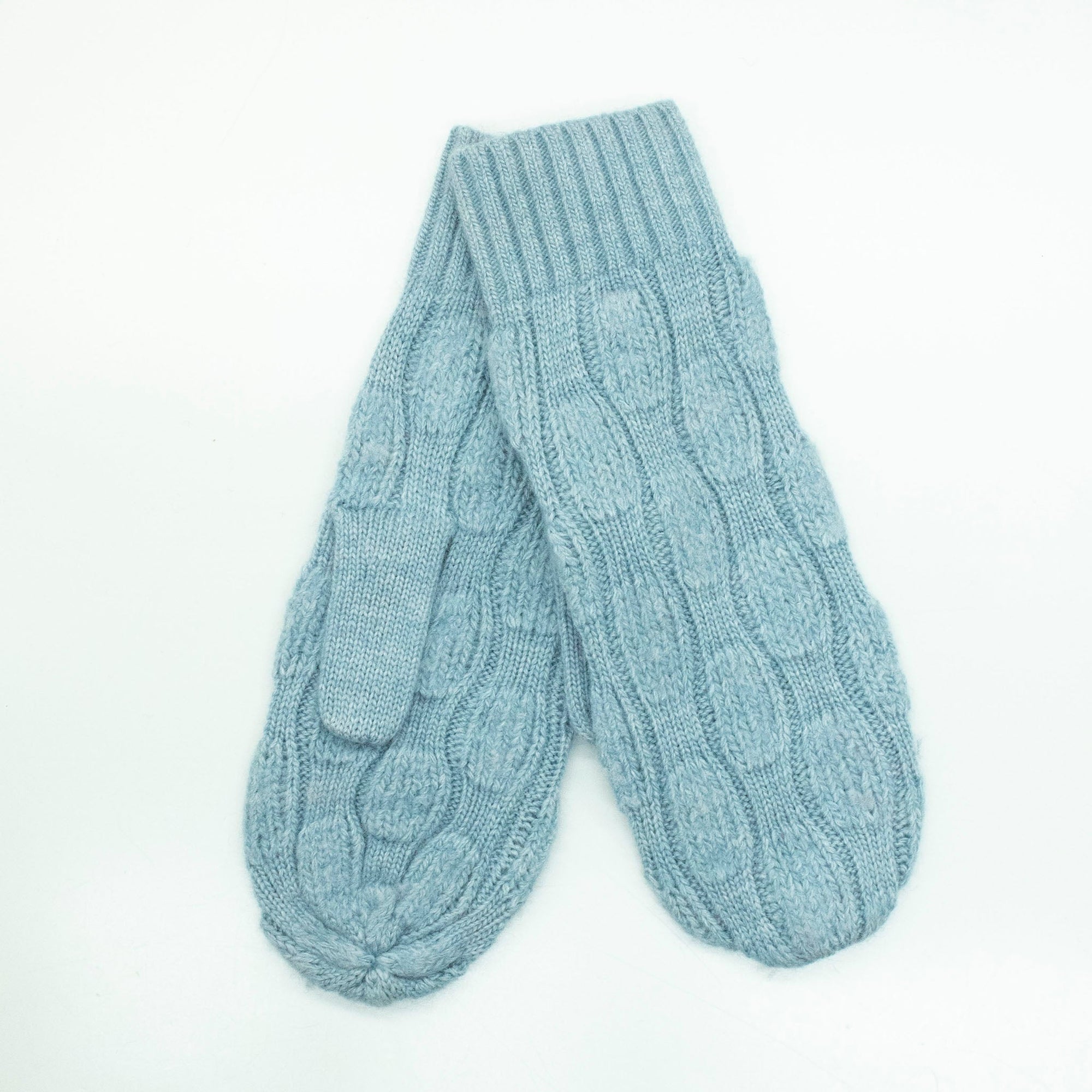 Mitten Gloves In Bubbles Stitch | Dream Blue