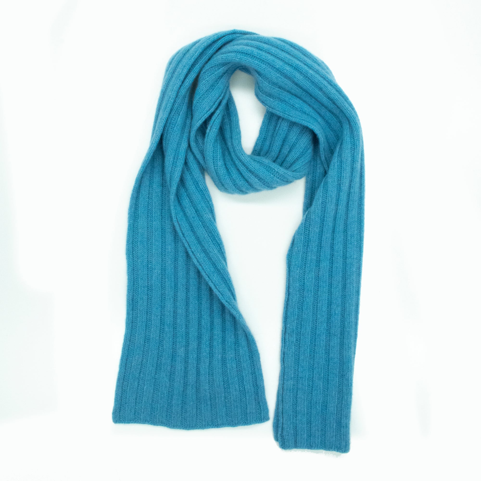 Kids | Cashmere Ribbed Scarf | Belafonte Blue
