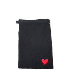 Unisex | Cashmere Pouch - Red Heart | Black