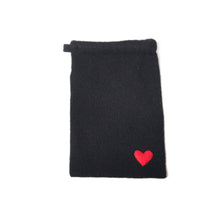 Unisex | Cashmere Pouch - Red Heart | Black