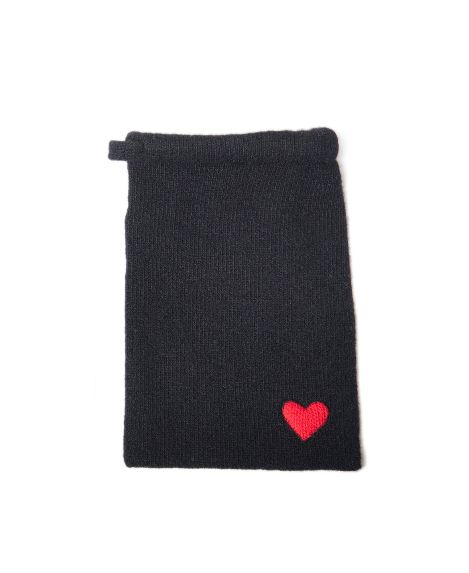 Unisex | Cashmere Pouch - Red Heart | Black