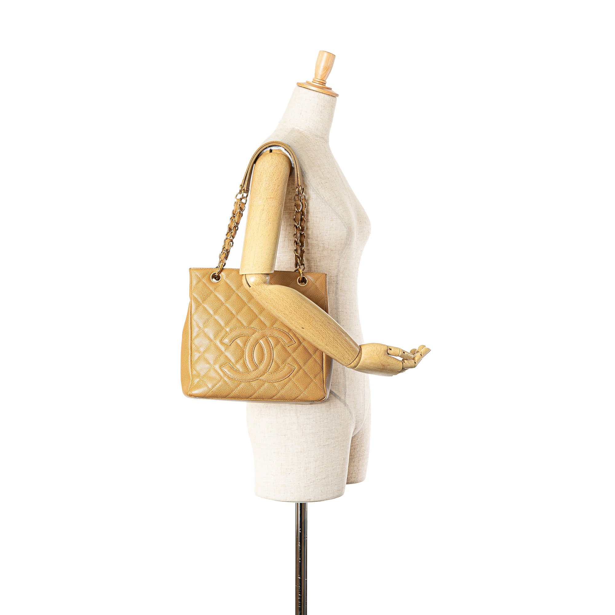 Chanel | Pre-Owned Caviar Petite Shopping Tote | Brown/Caramel