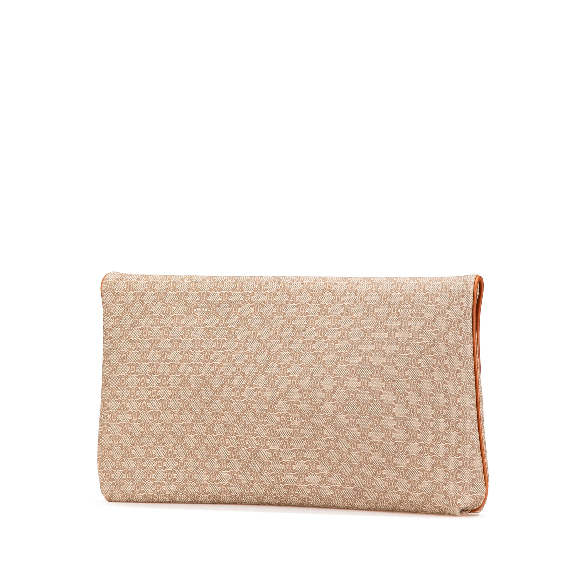 Celine | Pre-Owned Macadam Coated Canvas Clutch | Brown/Beige